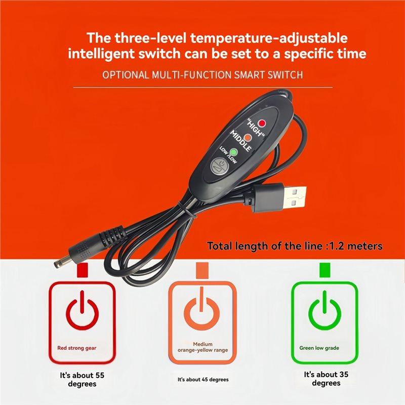 USB For Reptile And Turtle Heating Pad Adjustable 3-Level Temperature, Leather Design Anti-Scratch Waterproof Pet Pad 22X 15CM