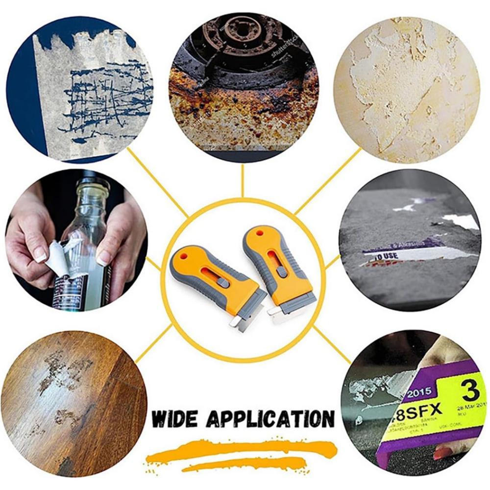 Glue Removal Blade Glass Oven Razor Scraper Plastic Handle Razor Scraper Spatula Car Film Tool Window Cleaning Blade Scraper