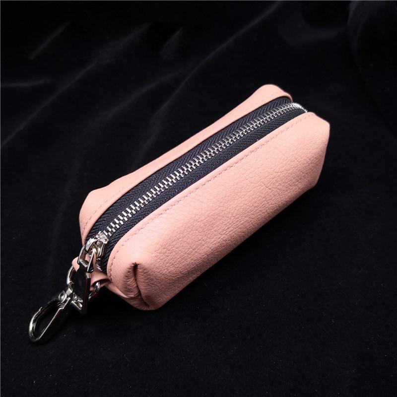 Genuine Leather Key Bag Men Women Car Key Case Cover Housekeepers Zip Keys Organizer Pouch Keychain Mini Coin Purse Key Wallet