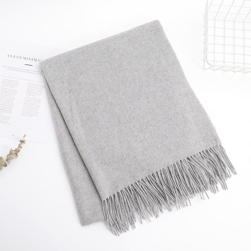Scarf Women's Winter High-end Cashmere Scarf Versatile Women's Shawl Korean Autumn and Winter Solid Color Scarf