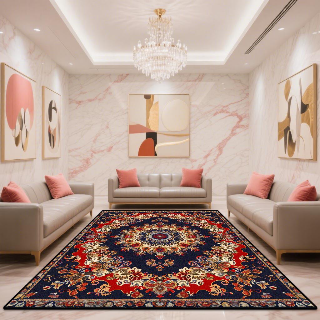 Retro Bohemian Carpets for Living Room Decoration Bedroom Red Carpet Persian Rugs for Bedroom Non-slip Lounge Rug Mat floor