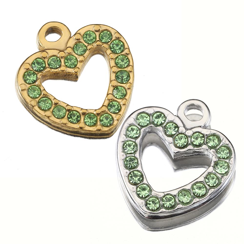 5pcs Mixed Stainless Steel Rhinestone Pendants Colorful Crystal Charms Beads for Necklace Bracelet Jewelry Making Charm DIY