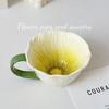 Modern Artificial Flower Shape Ceramic Coffee Cup Exquisite Afternoon Tea Dessert Tea Cup Couple Mug Office Mug Home Decoration