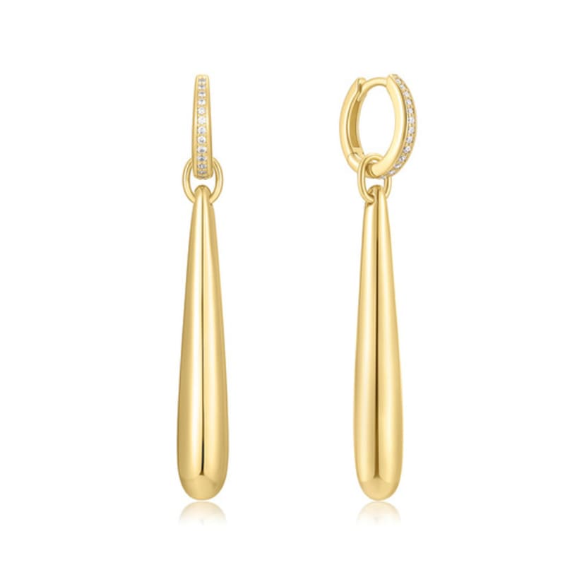 

ANIA HAIE Gold Long Waterdrop Drop 925 Silver Earrings E067-11G single type