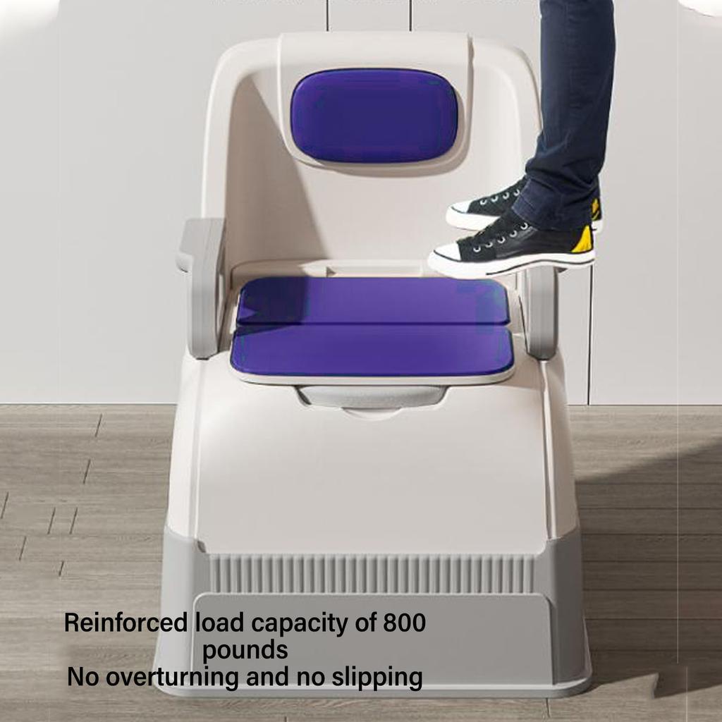 Bedside Commode Toilet with Detachable Armrests Portable Moible Odorless Soft Seat Solid Toilet for Elderly Pregnant Women