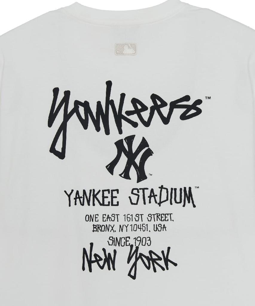 T-shirt Basique Emelbi Street Manches Courtes Oversize Lettre Arrière Ny (blanc)