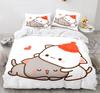 Peach Cat Bedding Quilt Cover Set 3Pcs Bedding Set Goma Cute Cats Duvet Cover Infantil Bedclothes Single Double Queen King Size
