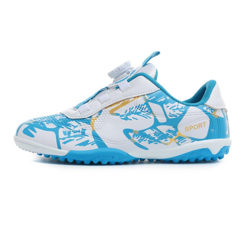 2023 New School Season Children's Football Shoes Rotating Button Boys Short Nails TF Training Football Shoes