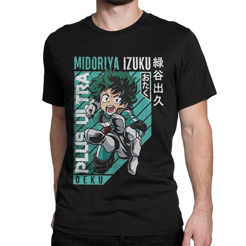 Men Women's My Hero Academia Izuku Midoriya T Shirt Japanese Anime 100% Cotton Tops Leisure Short Sleeve Tees Summer T-Shirts