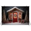 Mocsicka Christmas House Photography Background Winter Forest Tree Kids Children Birthday Photo Backdrop Home Party Decor Banner