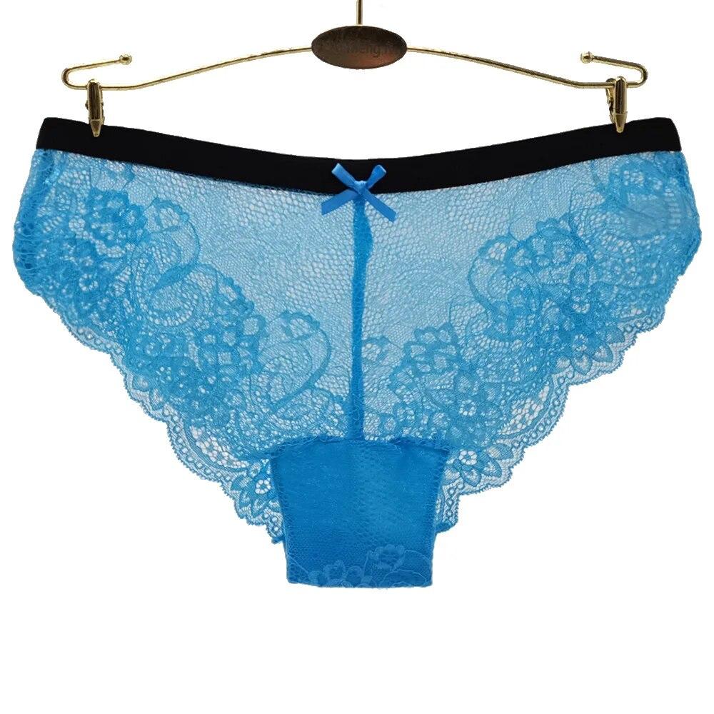 Panties Woman Sexy Lace Underpants Cotton Underwear Transparent Briefs Knickers Lingerie 6 Pcs/set