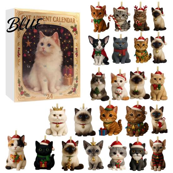Cat Themed Countdown Day with Calendar for Christmas Advent Gift Box Lovers 24 Holiday Room
