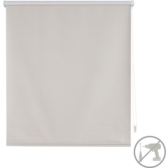 BLINDECOR | Store enrouleur opaque lisse EasyFix SANS OUTILS 67x180 - Mesure du tissu du store : 64x175 - Store gris argenté