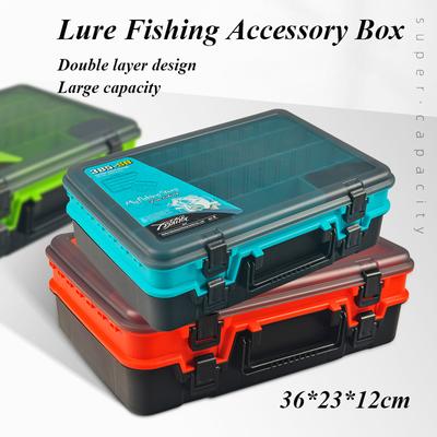 Large Thickening Fishing Tackle Box High Strength Double Layer Multifunction Organizer Reel Hooks Line Lure Tool Storage Box