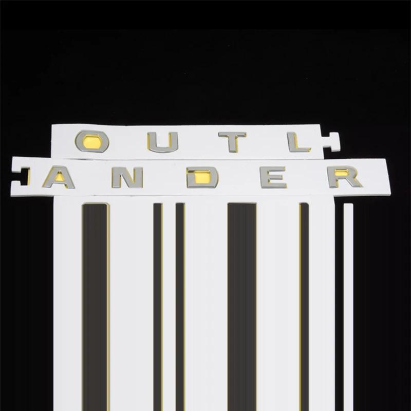 Dla Mitsubishi Outlander Naklejki Samochodowe Styling Napis Litery 3D Emblemat Maski Logo Odznaka Akcesoria Samochodowe ABS Chrom