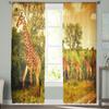 Afrika Giraffe Grasland Sonnenuntergang Tüll Sheer Fenster Vorhänge für Wohnzimmer Küche Kinder Schlafzimmer Voile Hängen Vorhang