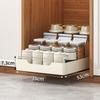 Adjustable Pull-Out Kitchen Organizer Drawer Rack Cabinet Storage Carbon Steel Slide-Out Shelf