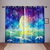 Luxury Moon Sky Cloud Star Blackout Window Curtains for Bedroom Living Room Bathroom Kicthen Door Hall High Shading New Pattern