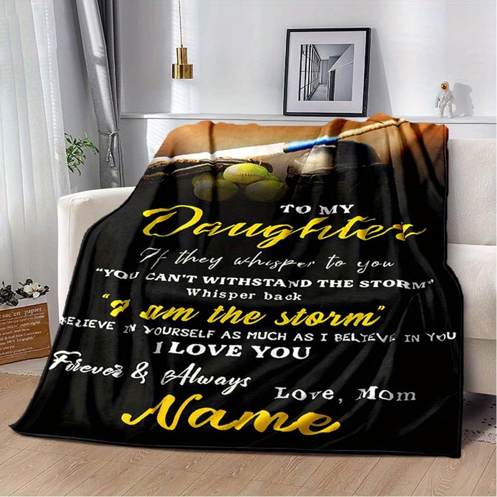 Baseball Theme For Daughter Customize Your Name Blanket Warm Comfortable And Soft Blankets Are Suitable For Home Chairs Office Sofas Sofas Office