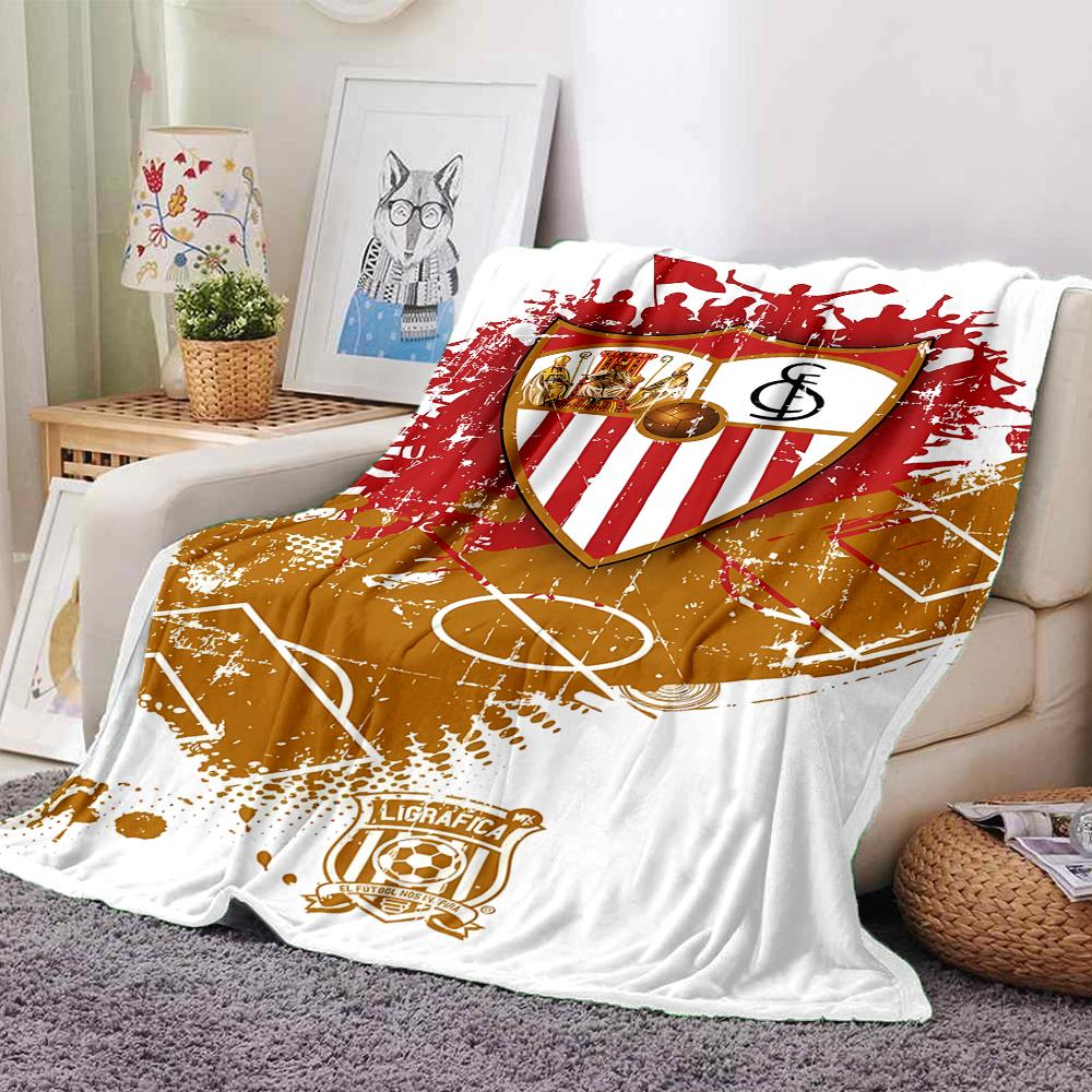 1pc Blanket - Seville Logo Print Design,Lightweight Blanket for Sofa,Bed- Soft &Warm,Gift for All Seasons