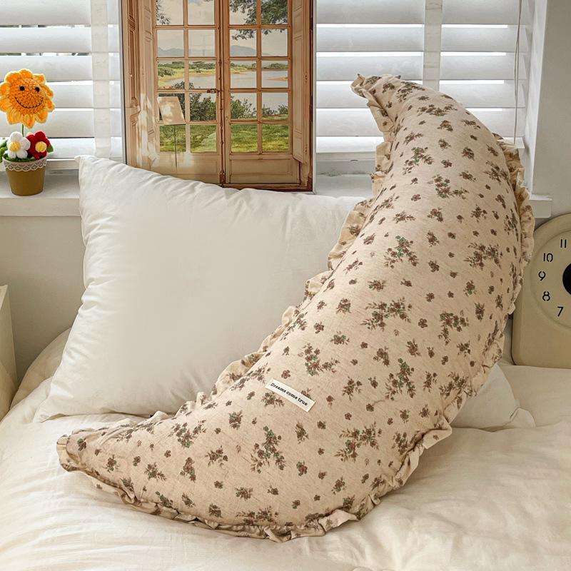 Cotton & Linen Moon Pillow: Baby Soothing, Washable, Pregnancy Support