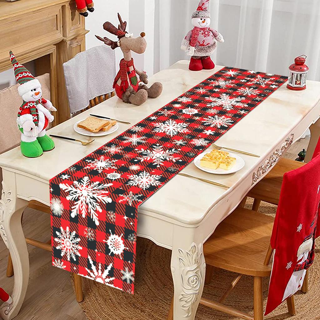 Christmas Linen Table Runner Merry Cristmas Decoration for Home 2024 Xmas Party Decor Ornament Navidad Natal Happy New Year 2025