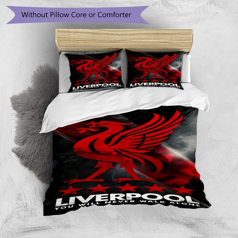 Set copripiumino 3 pezzi (1*Copripiumino + 2*Federe, Senza Nucleo),Set Biancheria da Letto con Stampa Liverpool F.C, Decorazione Camera da Letto, Per Tutte le Stagioni, Regalo di Compleanno