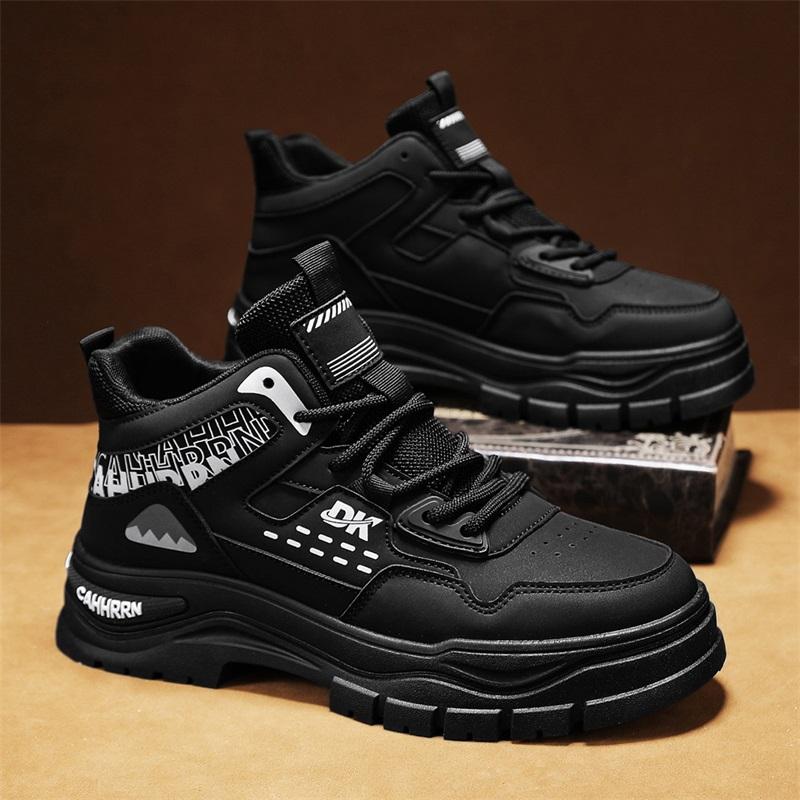 New Men's Classic Four Seasons Fashion High Top Thick Sole Skateboarding Shoes Comfortable Soft Sole Basketball Sneakers