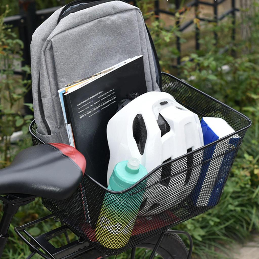 Bike Back Basket Sundries Organizer with Mount Hardware Bicycle Storage Dogs Carrier for