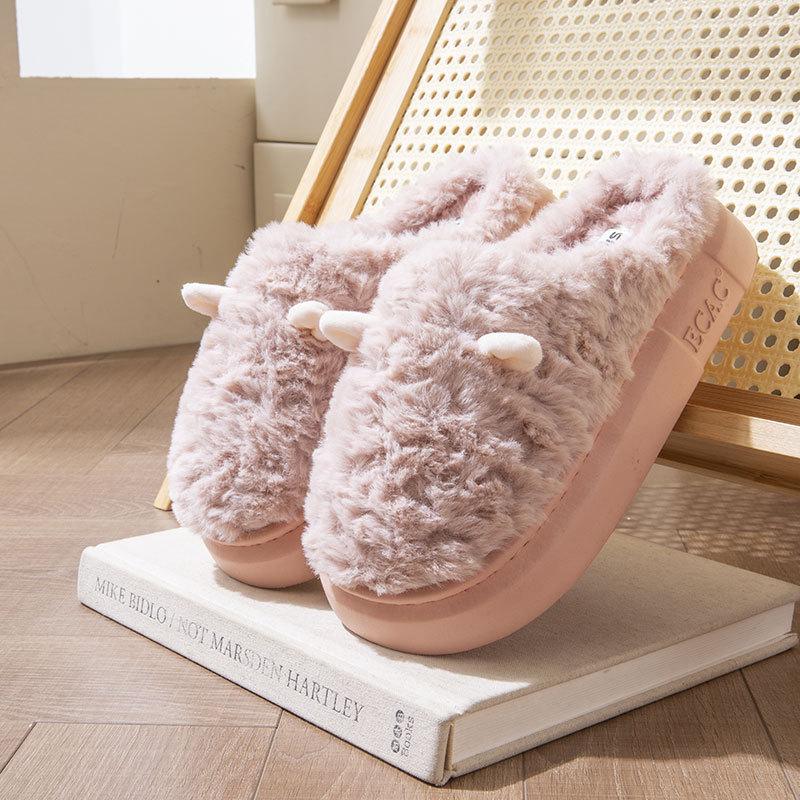 Silent Cotton Slippers Women's Autumn and Winter New Indoor Home Non-slip Warm Plush Slippers Men's Winter