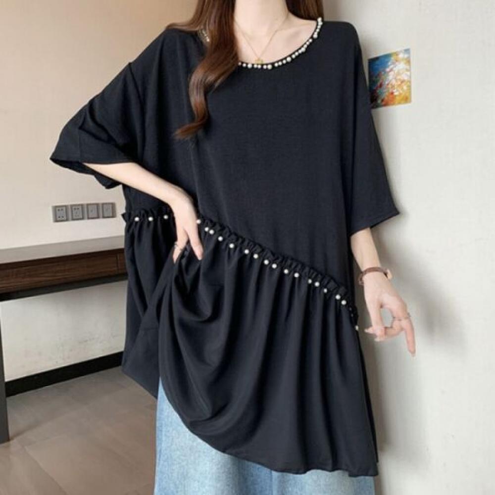 Navava Women Loose FiT Pearl PoinT T shirT nT2834