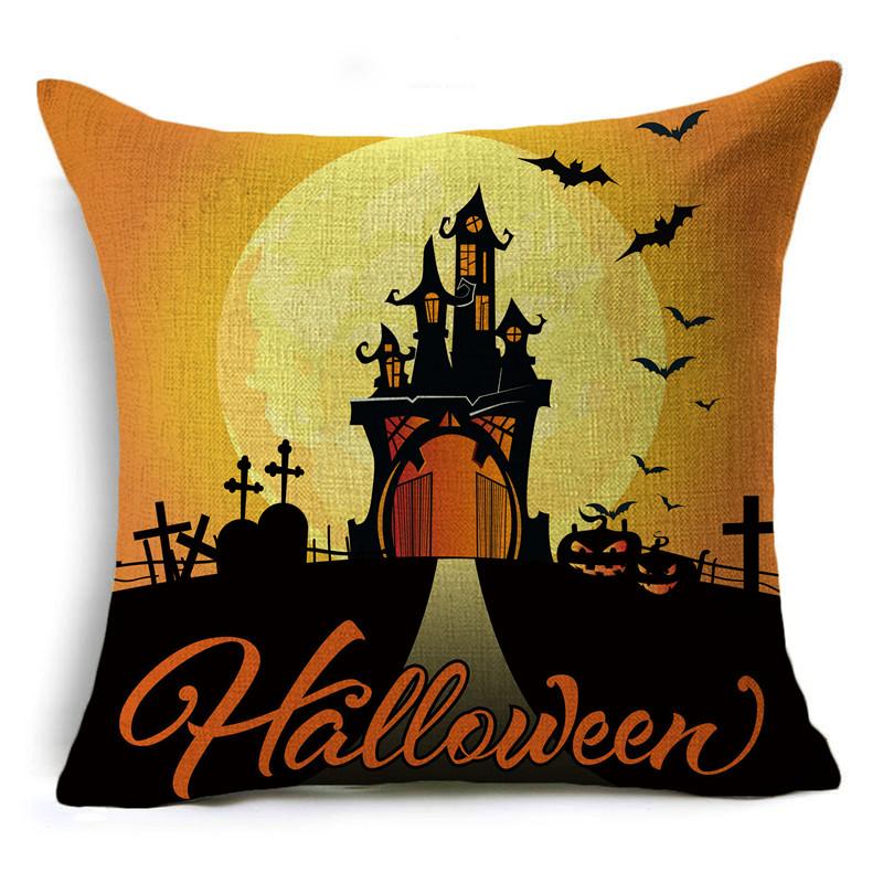Halloween Pillowcase for Home Decorations Car Cushion Covers 40cm/45cm and 50cm Linen