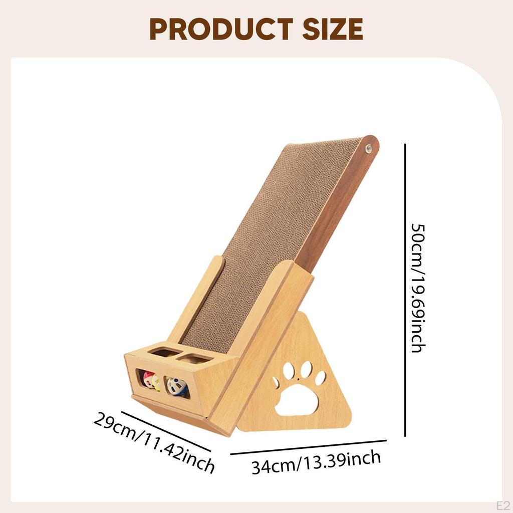 Vertical Cat Scratcher with Bell Ball Space Saving Kitten Scratching Board Cardboard for