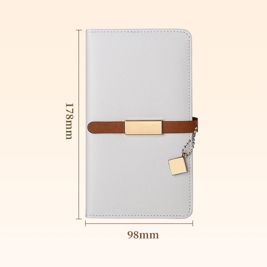 A6 litchi leather thickened student subject notebook, small buckle diary, pocket work notebook, business meeting record book, travel log