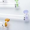Cute Fish Glass Straws Reusable Colorful Fish Drinking Straw 8mm Diameter for Smoothies Juice Tea Coffee And Water