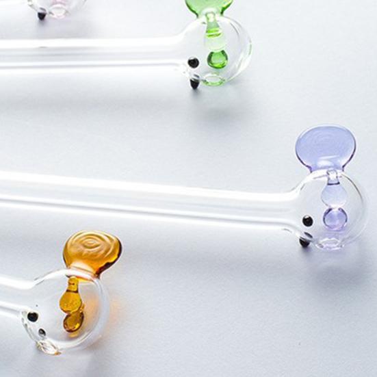 Cute Fish Glass Straws Reusable Colorful Fish Drinking Straw 8mm Diameter for Smoothies Juice Tea Coffee And Water