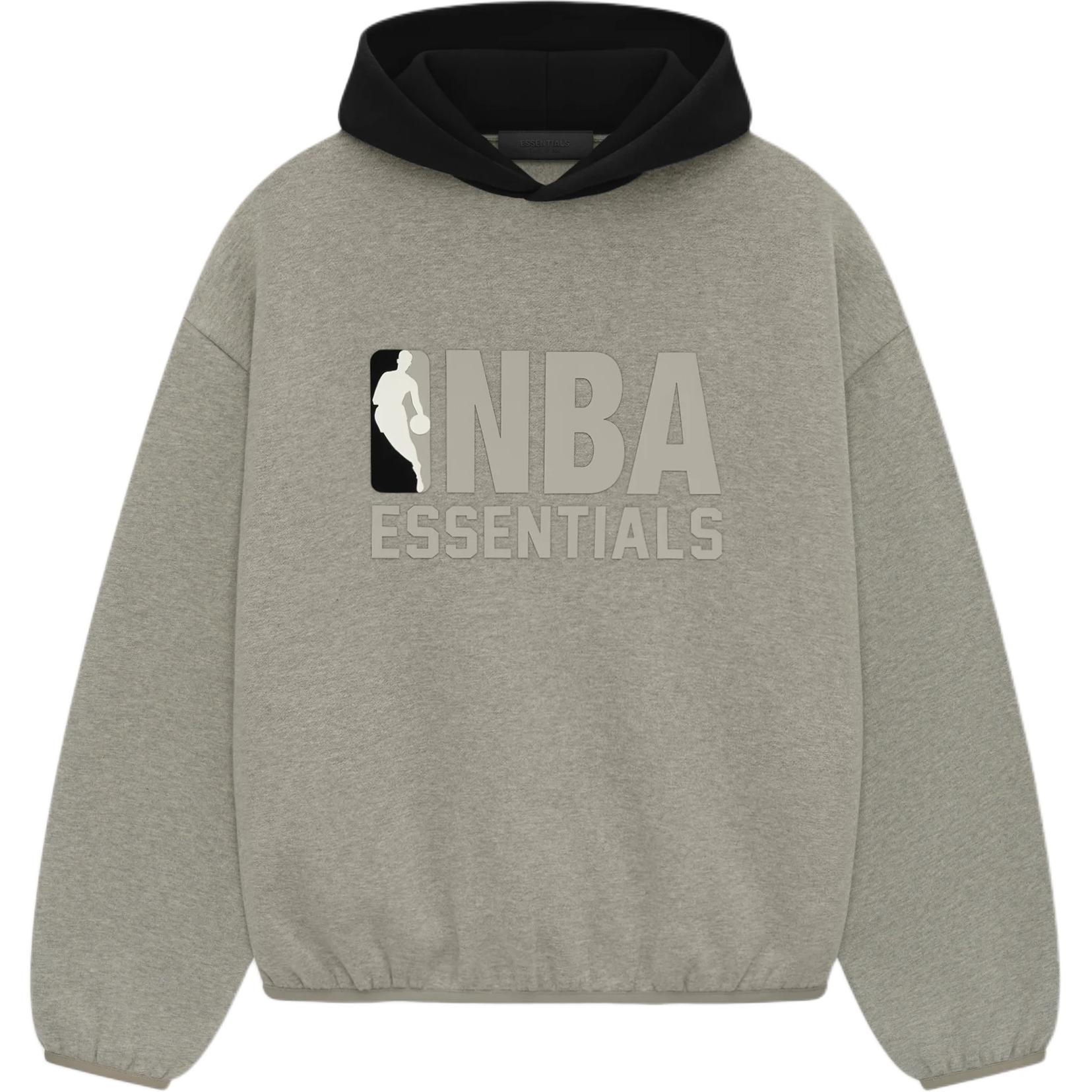 Fear of God Толстовка Essentials x NBA с капюшоном, теплая, меланжевая/черная, мужская, серая 192AL246500F M