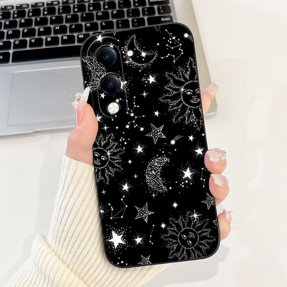 Für Vivo Y04 Hülle V2430 Silikon Niedliche Katze Mode Schmetterlinge Blumen Liebe Bemalte Rückseite für Vivo Y04 4G Handyhülle Bumper
