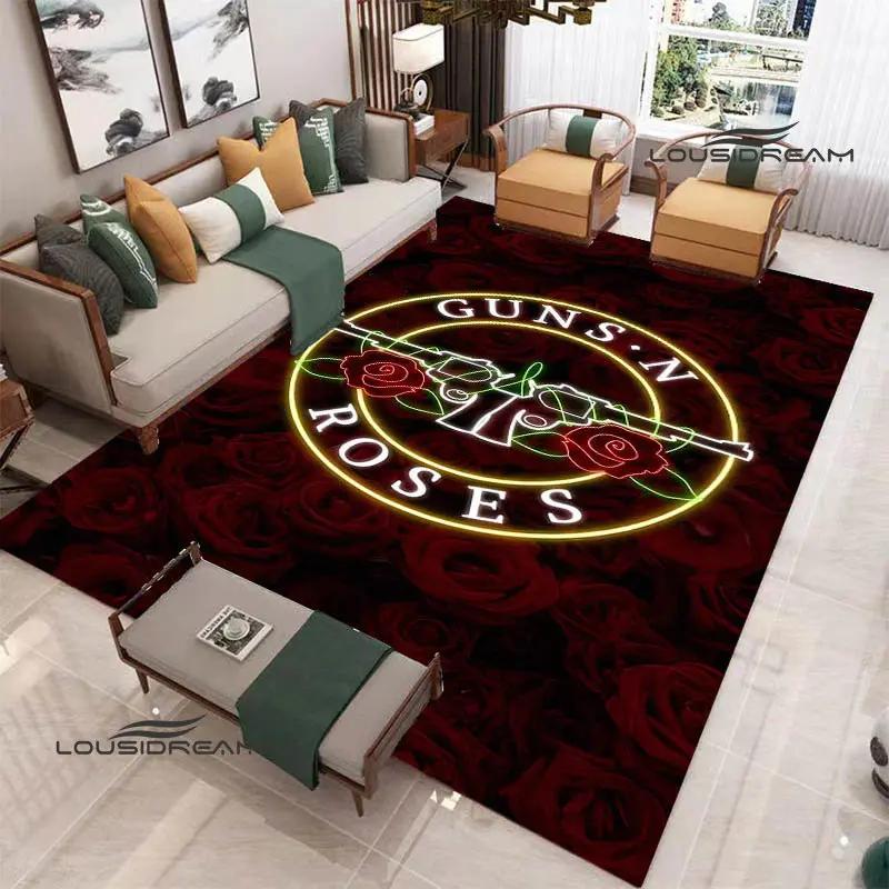 Guns n'roses band retro print carpet fashion home decoration non -slip carpet photography propsmal area rug birthday gift