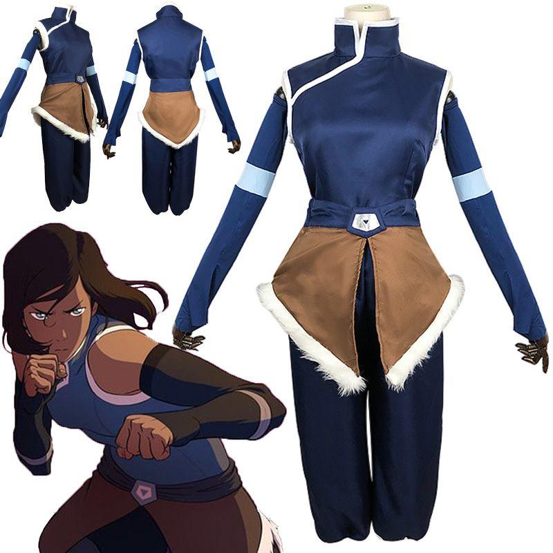 Set Completo Traspirante Costume Avatar La Leggenda di Korra Per Cosplay e Feste