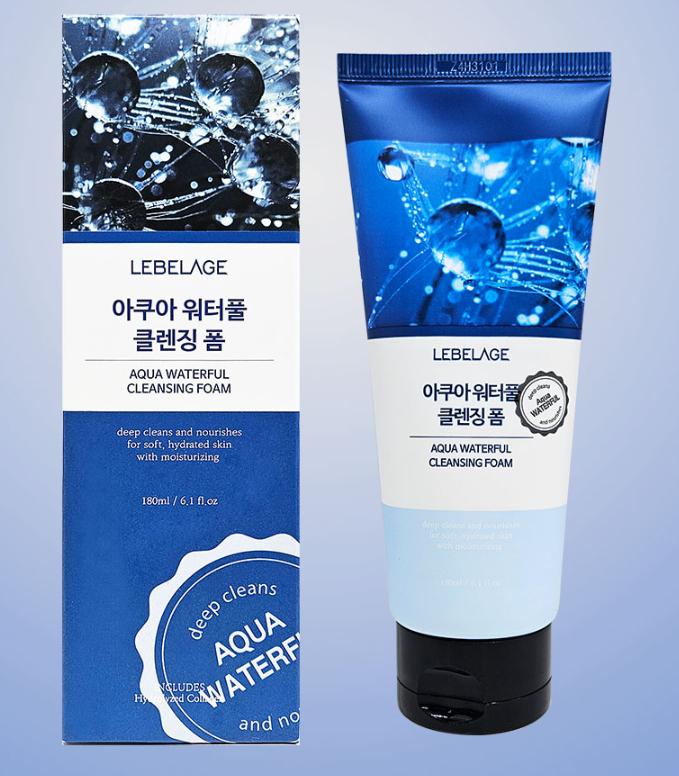 Made in Korea · LEBELAGE Aqua Waterful Cleansing Foam – Gentle Hydrating Foam Cleanser for Fresh & Moist Skin