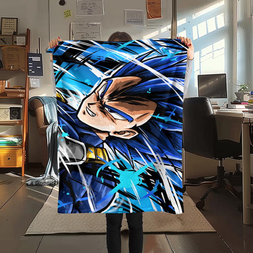 Coperta in Flanella con Stampa Personaggi Dragon Ball, Alta qualità Confortevole per Tutte le Stagioni, Arredamento per la Casa, Calore e Comfort, Perfetta per Regali di Natale