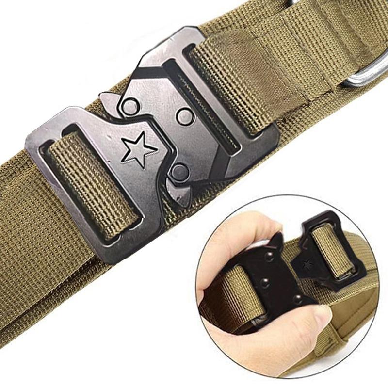 Outdoor Tactical Dog Collar Metal Buckle Breathability Nylon Collar Medium Dogs Suitable For All Breeds Adjustable And Durable