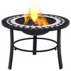 VidaXL Foyer Mosaïque Braséro de Jardin Foyer de Terrasse Braséro de Terrasse Foyer d'Extérieur Cour Arrière Noir et Blanc 46721