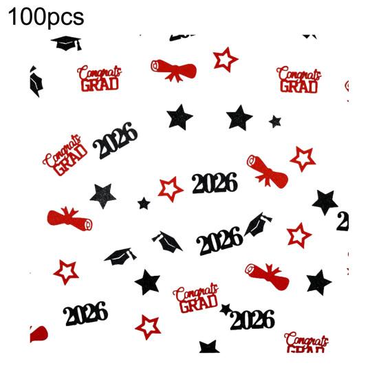 Yousheng 100 Pcs Graduation Confetti Glitter Grad Caps Bows Stars Confetti Class of 2026 Party Table Centerpiece for Graduation Party