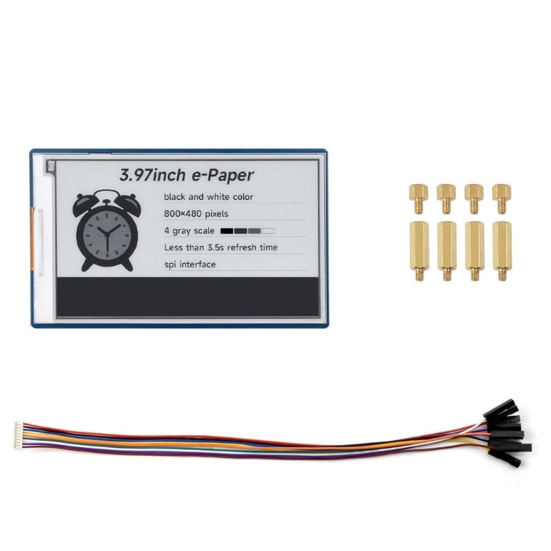 HAT+ Compatible 3.97in E Paper Screen For RPi Featuring Wide Viewing Angle And Persistent Display