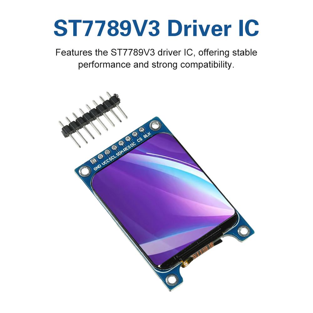 1.69-inch TFT LCD Screen St7789 Small Screen 240x280 Display Lcd Rounded Screen Spi Color Screen Blue Board Module 8 Pin Headers