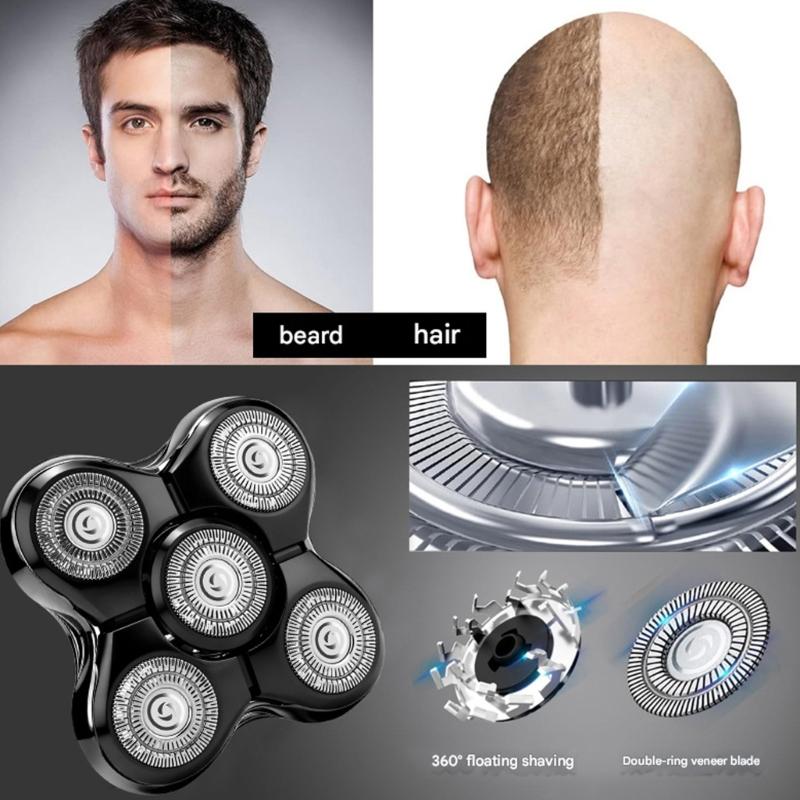 1/2/3Pcs Shaver Replacement Blade Heads Replacement for XR7000 Bald Head Electric Shaver Dry Wet Use Accessories