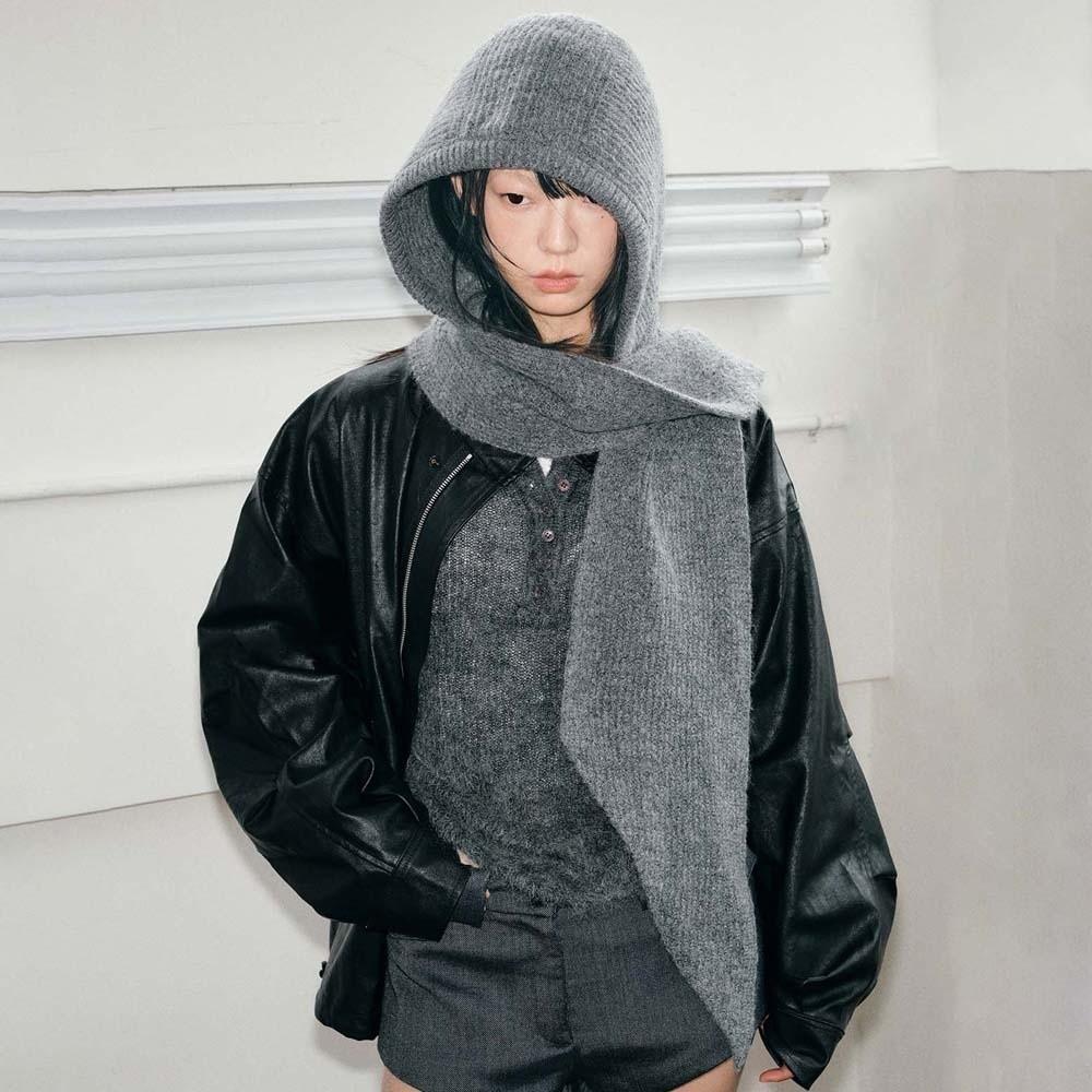 Triangular Knitted Hooded Cap Soft Winter Neckerchief Hat Fashion Neck Collar Beanies Cap  Women