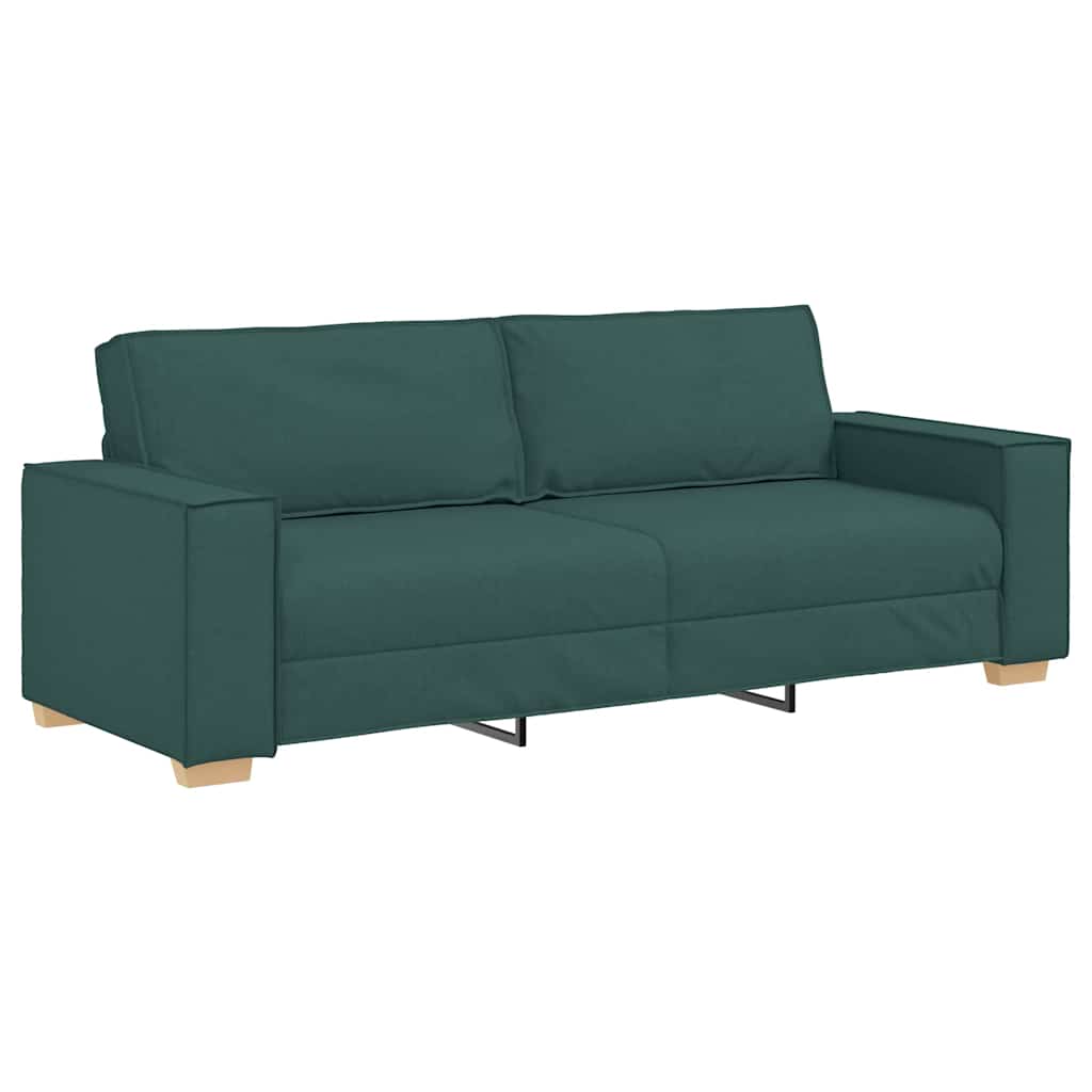 3 Seater Sofa Dark Green 220 cm Fabric